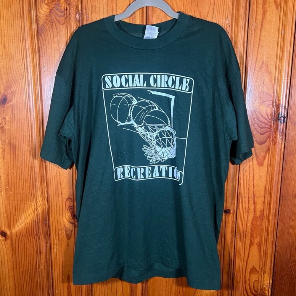 Fruit of the Loom XL Vintage Graphic T-Shirt Green USA Made